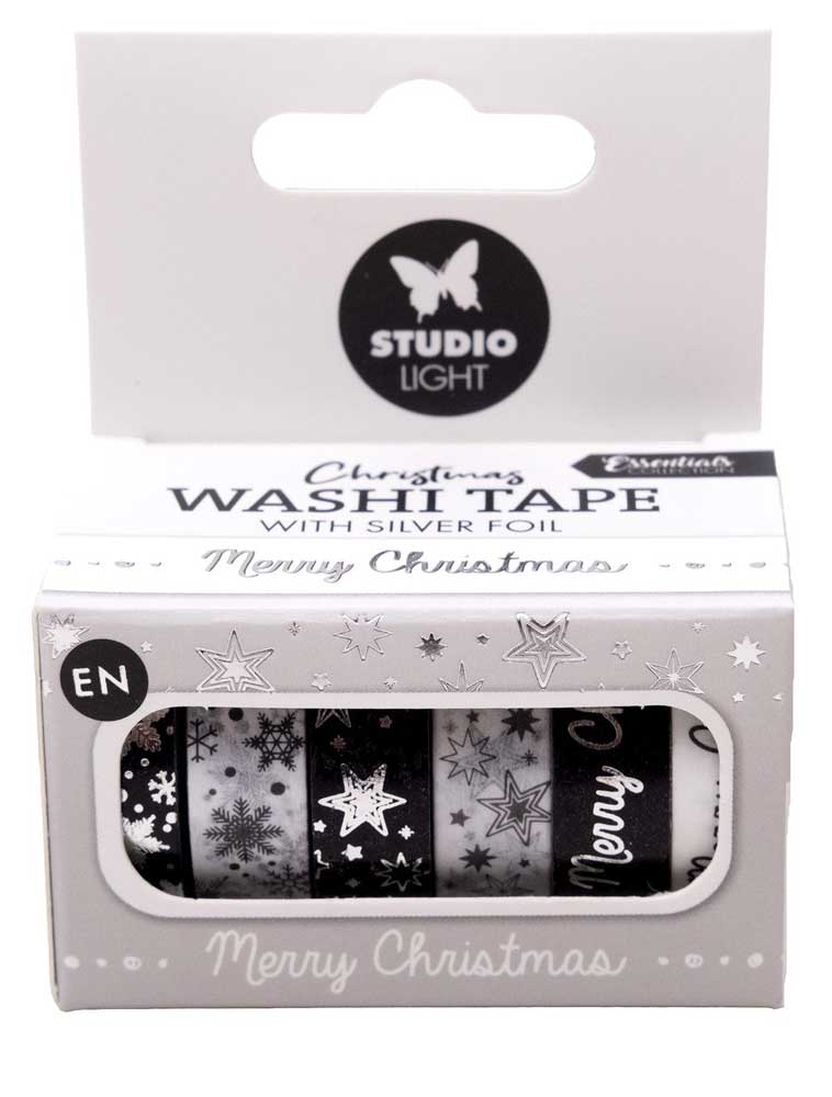 Studio Light Christmas Essentials - Washi Tape - Black, White & Silver [SL-ES-WASH23]