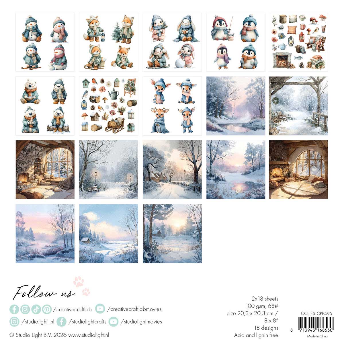 Studio Light Creative CRAFTlab Essentials - 8" x 8" Collage Paper Pad - By The Lake [CCL-ES-CPP496] - Image 2