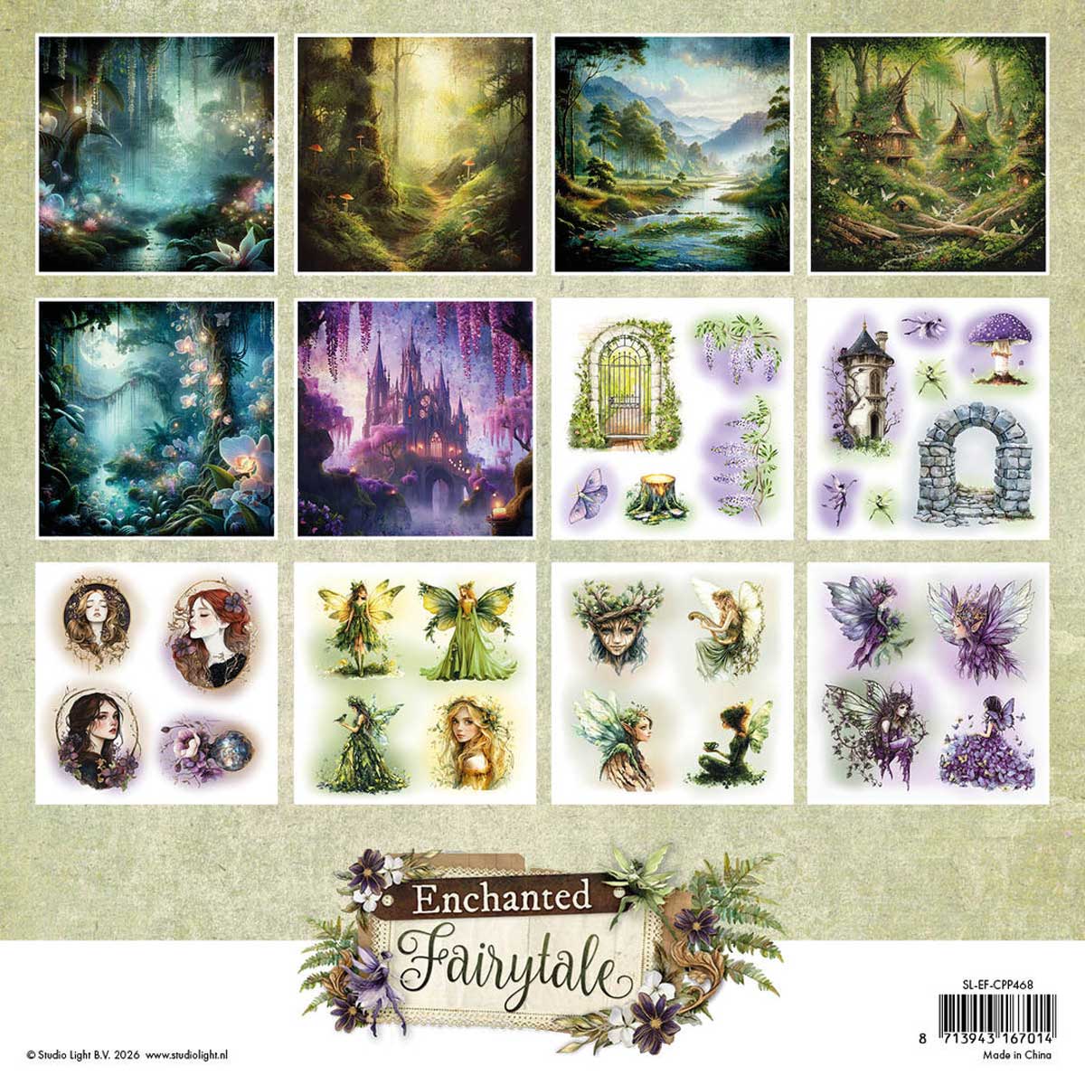 Studio Light Enchanted Fairytale Collection - 8" x 8" Collage Paper Pad [SL-EF-CPP468] - Image 2