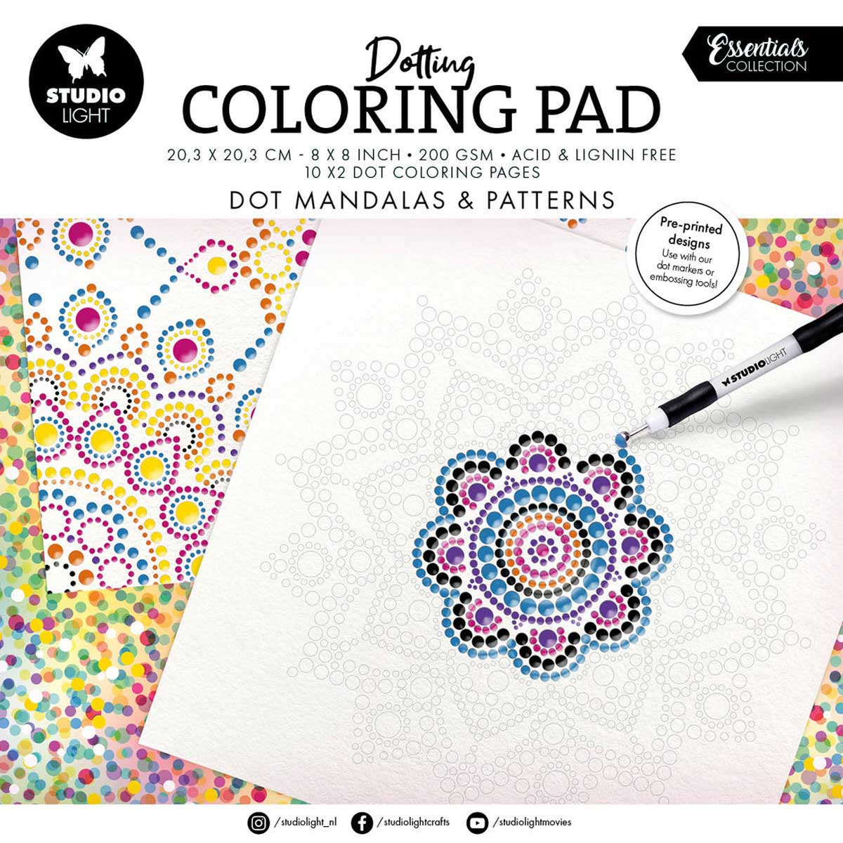 Studio Light Essentials Collection - Coloring Pad - Dotting [SL-ES-CP455]