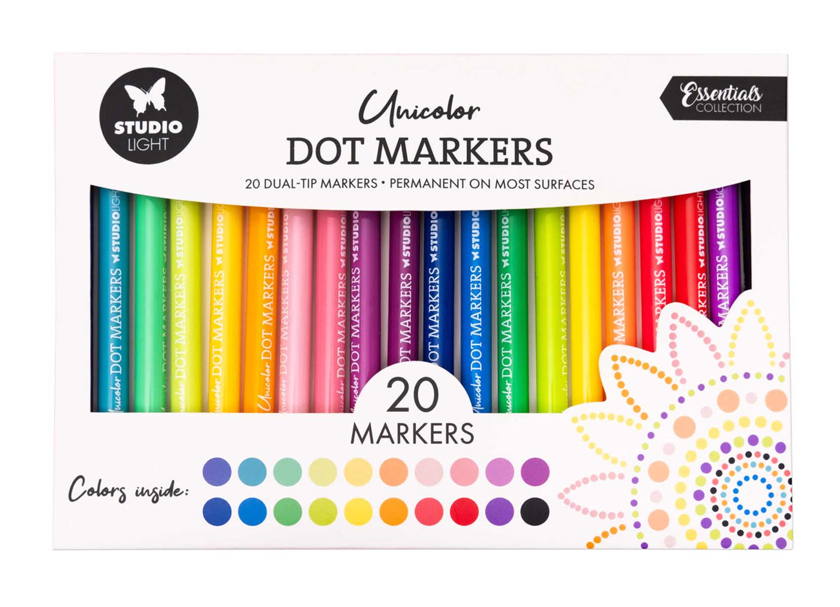 Studio Light Essentials Collection - Dot Markers - Unicolor [SL-CO-MARK63]