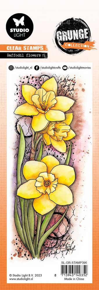 Studio Light Grunge Collection Clear Stamp - Daffodil Flowers [SL-GR-STAMP396] - Image 2
