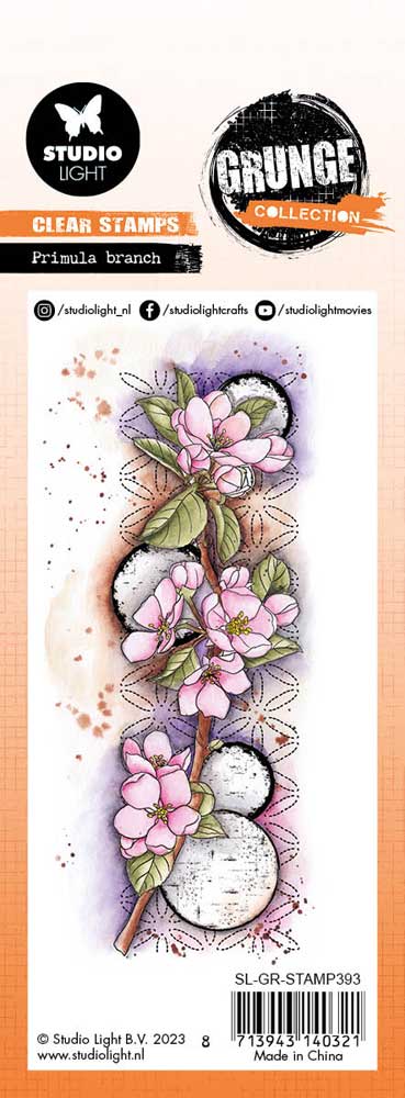 Studio Light Grunge Collection Clear Stamp - Primula Branch [SL-GR-STAMP393] - Image 2
