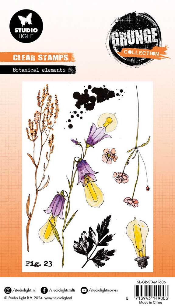 Studio Light Grunge Collection Clear Stamp Set - Botanical Elements [SL-GR-STAMP606] - Image 2
