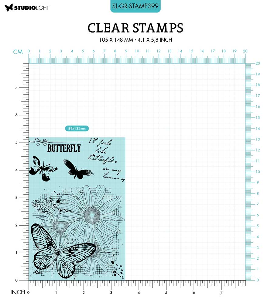 Studio Light Grunge Collection Clear Stamp Set - Butterflies [SL-GR ...