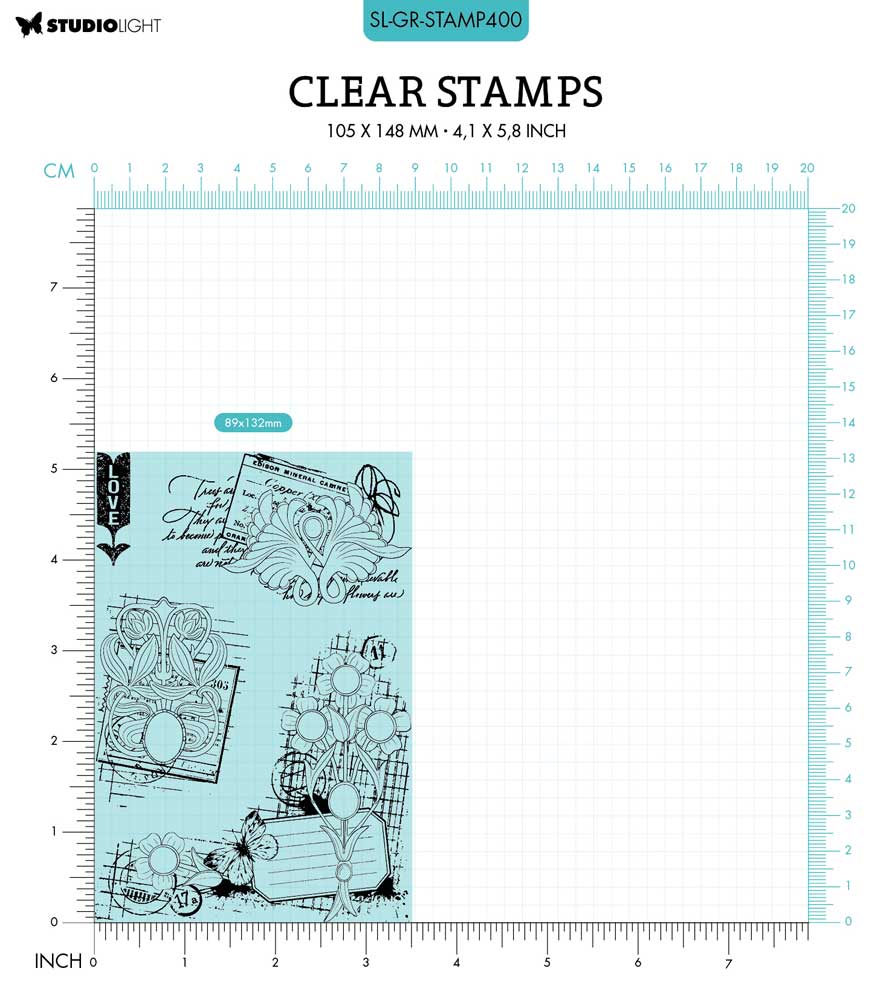 Studio Light Grunge Collection Clear Stamp Set - Floral Gems [SL-GR-STAMP400] - Image 3