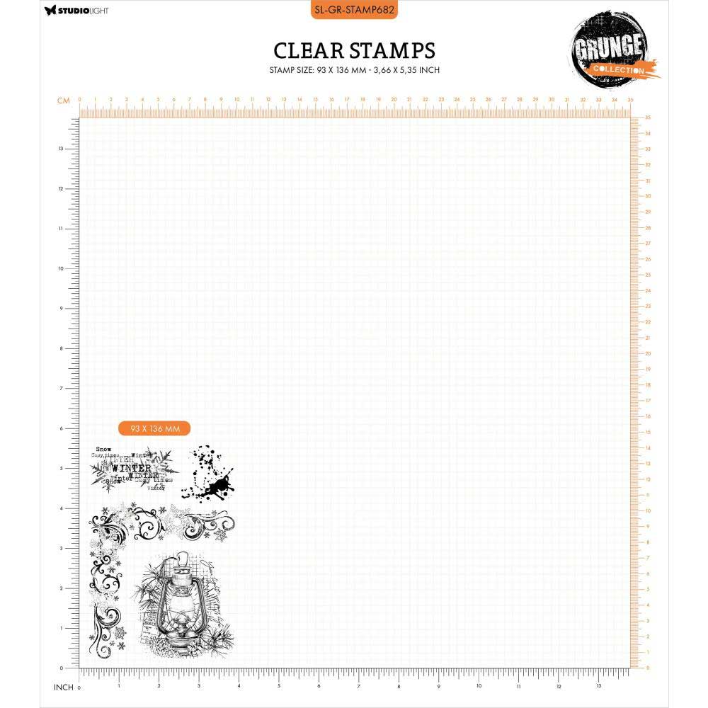 Studio Light Grunge Collection Clear Stamp Set - Snowy Winter Times [SL-GR-STAMP682] - Image 2