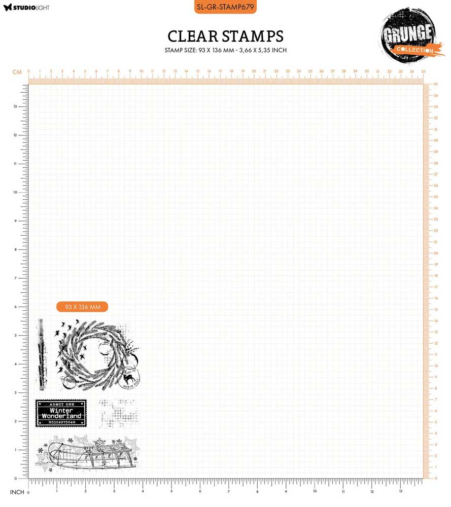 Studio Light Grunge Collection Clear Stamp Set - Winter Wonderland [SL-GR-STAMP679] - Image 2