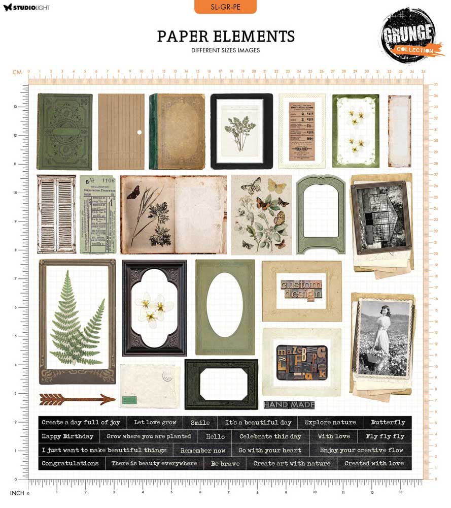 Studio Light Grunge Collection Paper Elements - Frames And Texts [SL-GR-PE10] - Image 2