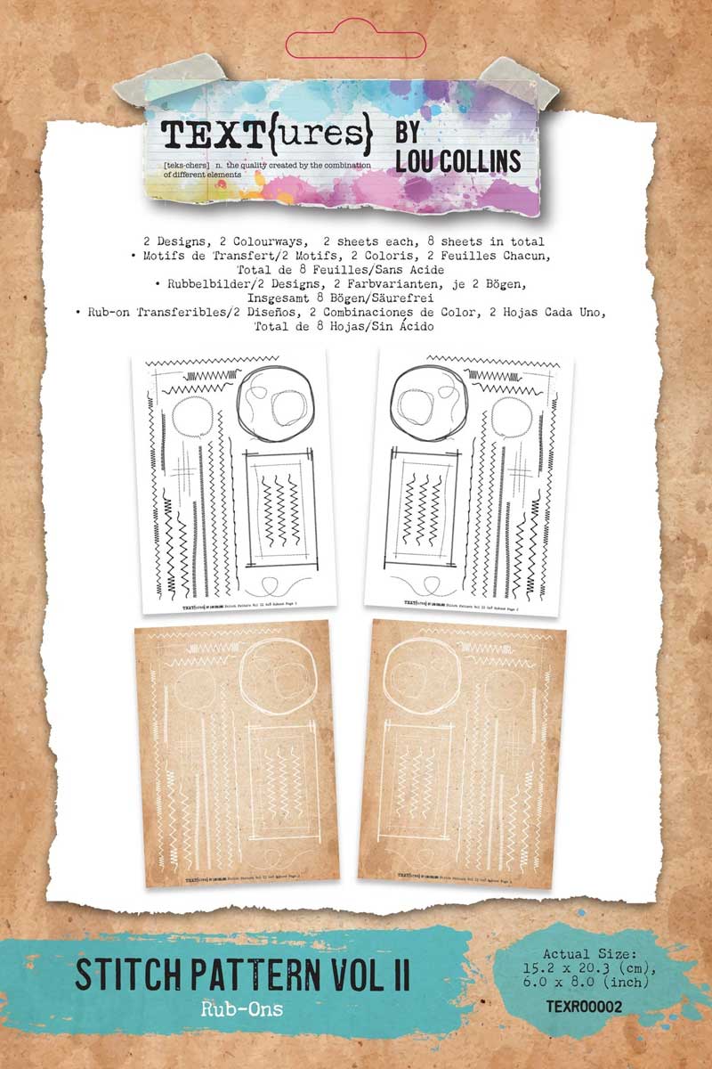 TEXT{ures} By Lou Collins Dragonfly Dreams Collection - Rub Ons - Stitch Pattern Vol II [TEXRO0002]