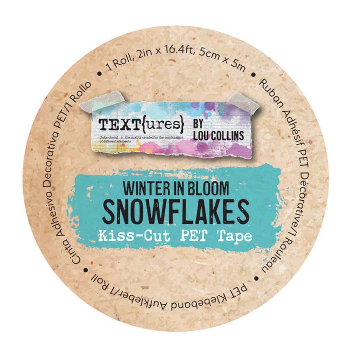 TEXT{ures} By Lou Collins Winter In Bloom Collection - Kiss Cut PET Tape - Snowflakes [TEXCT0002]