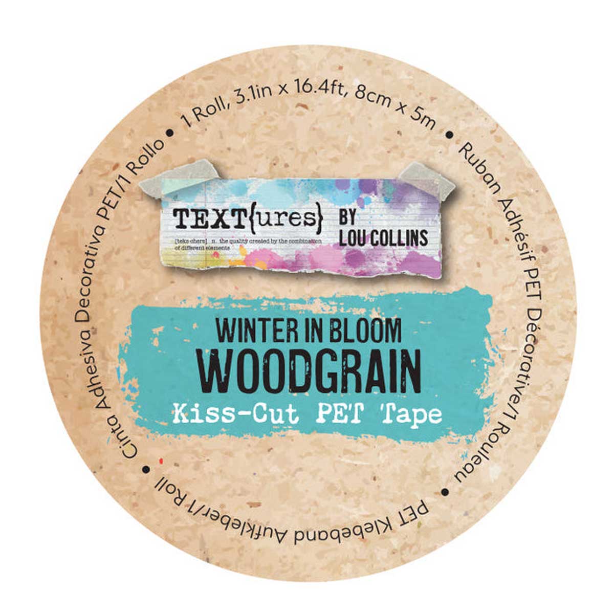 TEXT{ures} By Lou Collins Winter In Bloom Collection - Kiss Cut PET Tape - Woodgrain [TEXCT0003]