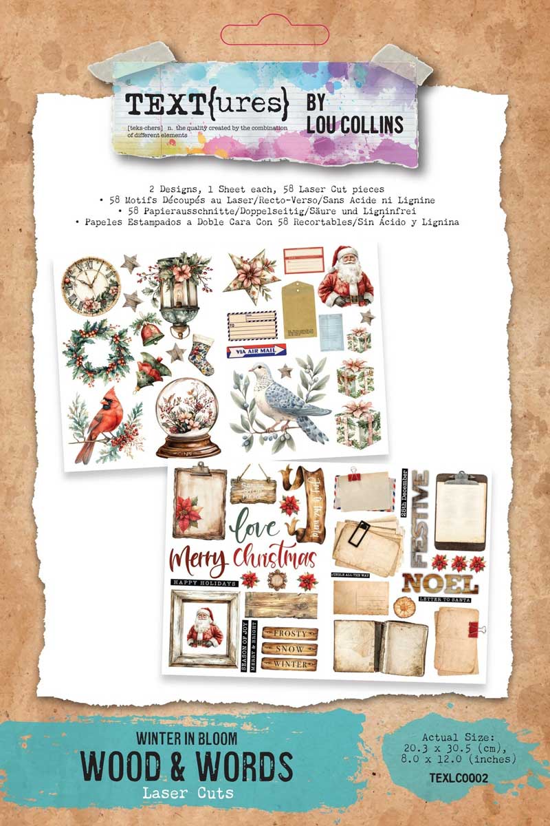 TEXT{ures} By Lou Collins Winter In Bloom Collection - Laser Cuts - Wood & Words [TEXLC0003]