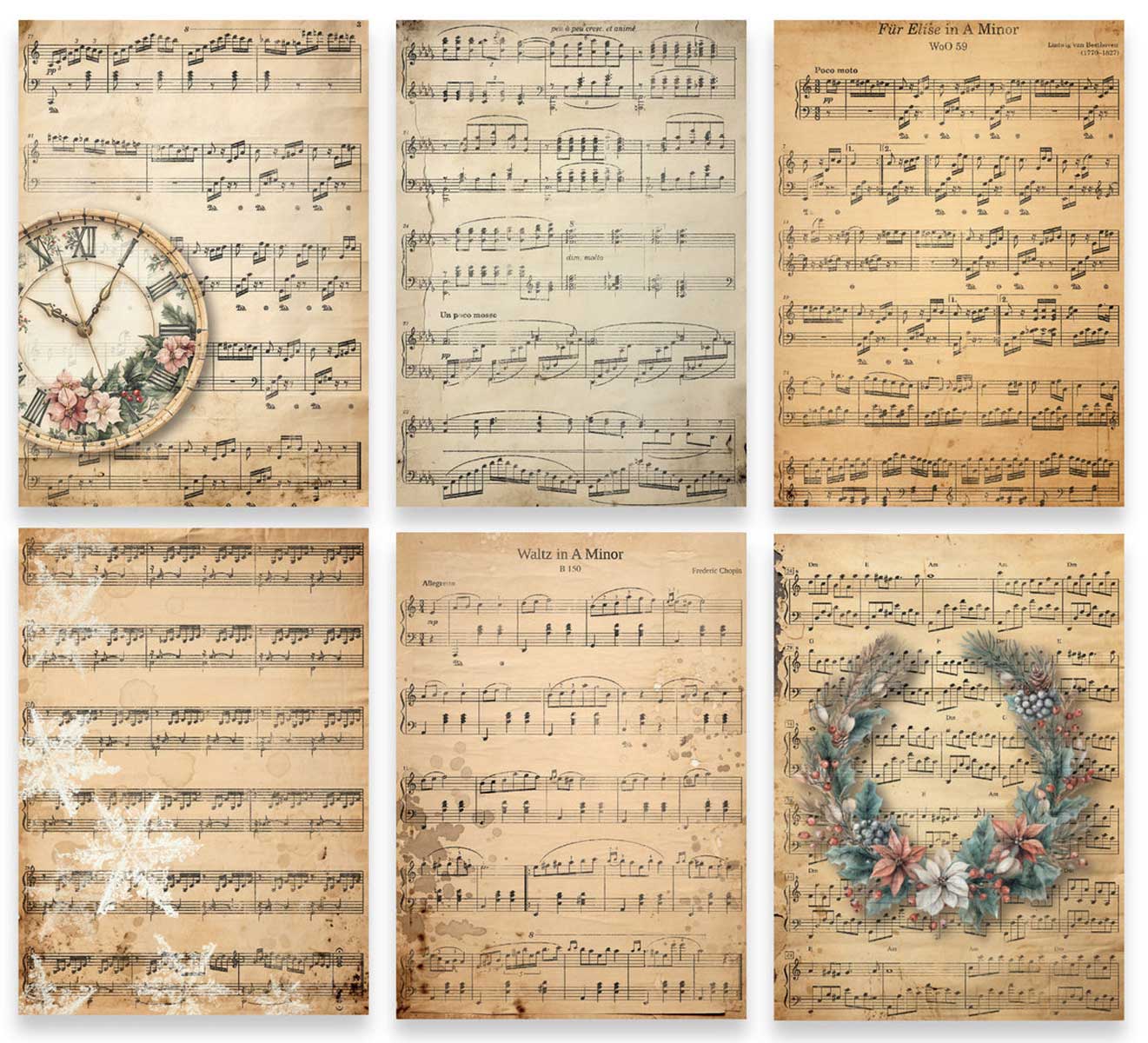 TEXT{ures} By Lou Collins Winter In Bloom Collection - Paper Pack - Music Sheets [TEXPP0006] - Image 2
