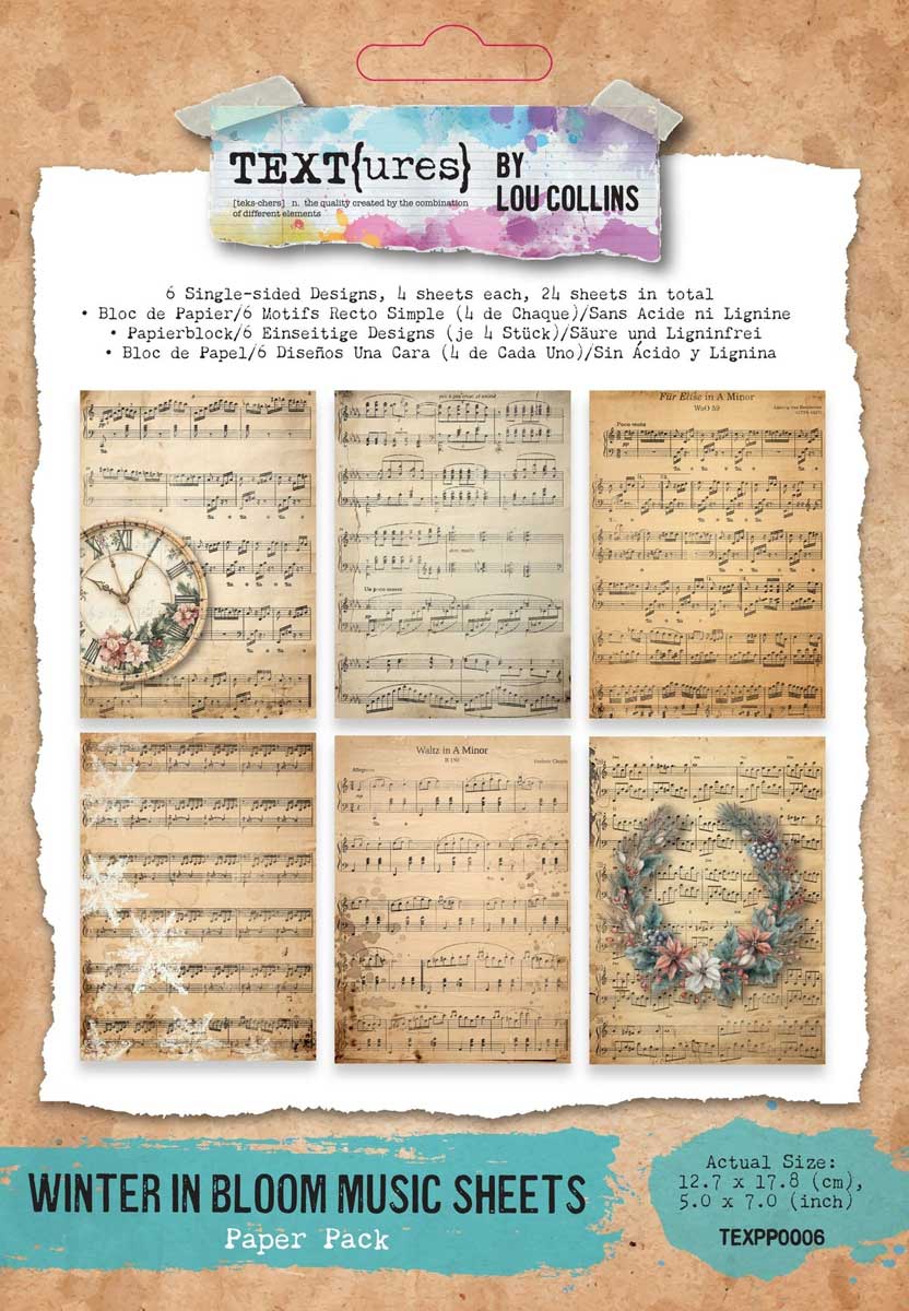 TEXT{ures} By Lou Collins Winter In Bloom Collection - Paper Pack - Music Sheets [TEXPP0006]