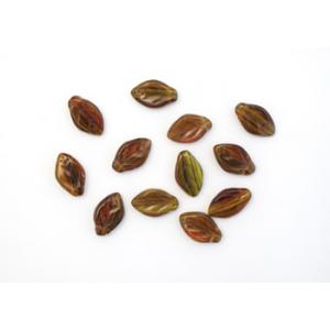 12/7 Leaf Bead - [99502] HurriCane Pink/Brown/Yellow