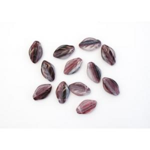 12/7 Leaf Bead - [99505] HurriCane Crystal/Amethyst/White