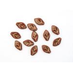 12/7 Leaf Bead - [GL13620] Auburn Gold Inlay