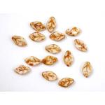 12/7 Leaf Bead - [T0300] Opaque White Picasso