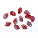 14/9 Leaf Bead - [99301] HurriCane Oxblood/Light Sapphire