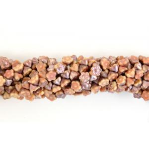 Button Style Flower Bead - [AM17713] Matte Apollo/Carmel/Pink