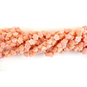 Button Style Flower Bead - [LS73010] Stone Topaz/Opaque Pink