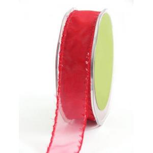 1" Tinsel Ribbon (2 Yards) - [381-1-14] Red