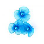 Beaded 3 Petal Voile Flowers - [26] Blue Sky
