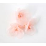 Beaded 3 Petal Voile Flowers - [84] Pale Peach