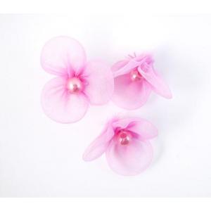Beaded 3 Petal Voile Flowers - [88] Orchid