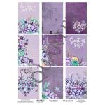 3Quarter Designs Tag Sheet - Purple Botanical [TAG008]