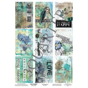 3Quarter Designs Tag Sheet - Teal Happiness [TAG017]