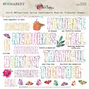 49 & Market ARToptions Spice Collection - 12" x 12" Rub On Transfer Sheet - Sentiments [AOS-25323]