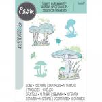 49 & Market / Sizzix Framelits Die & Stamp Set - Painted Pencil Mushrooms [666637]