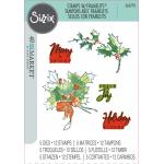 49 & Market / Sizzix Framelits Die & Stamp Set - Pencil Line Holly [666710]
