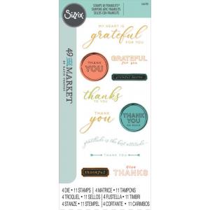 49 & Market / Sizzix Framelits Die & Stamp Set - Thankful Sentiments [666708]