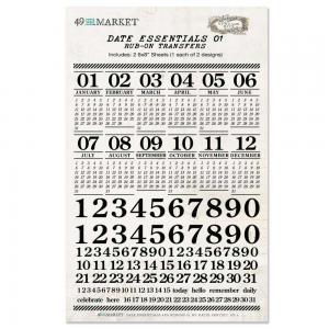 49 & Market Vintage Bits - Rub-On Transfers - Date Essentials 01 [E-24050]