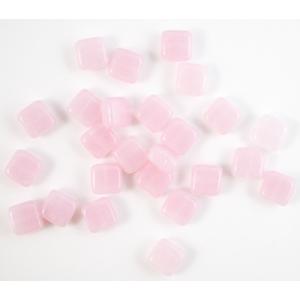 6mm Small Flat Square Beads - [71000] Lt. Milky Pink