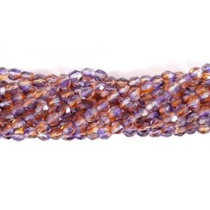 6mm Firepolish Beads - [48007] Dual Coated Cantaloupe/Grape