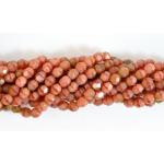6mm Firepolish Beads - [77553] Pink Coral/Olivine