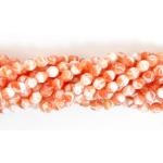 6mm Firepolish Beads - [95000] White/Orange