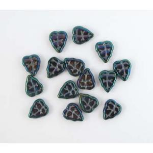 8/10 Leaf Bead - [21435] Iris Blue