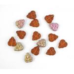 8/10 Leaf Bead - [MV1009] Matte Dark Topaz Vitral