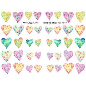 Joggles Collage Sheets - Watercolor Hearts II Minis [JG401087]