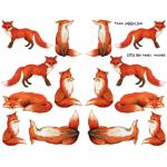Joggles Collage Sheets - Watercolor Little Red Foxes [JG401086]