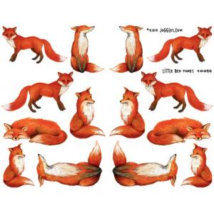 Joggles Collage Sheets - Watercolor Little Red Foxes [JG401086]