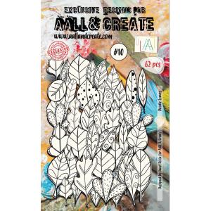AALL & Create Ephemera - Doodle Leaves White - #10