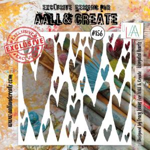 AALL & Create Stencil - Elongated Hearts #156