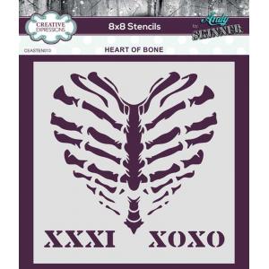 Andy Skinner Stencil 8" x 8" - Heart Of Bone [CEASTEN013]