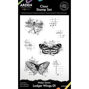 Arden Creative Studio Maker Series - Clear Stamp Set - Ledger Wings 01 [ACSCS0002]